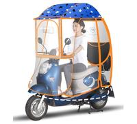 Electric Bicycle Folding Umbrella Fully Enclosed Electric Car Transparent Canopy, Mobility Scooter Sun Rain Wind Cover Electric Car Prevent Umbrella, Universal Electric Motorcycle Sunshade C