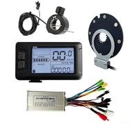 Electric Bike Controller Set 3648V 17A Sine Wave Type with EN05 Display, 130X Throttle, and 8 PAS Compatible with 24V/36V/48V Brushless Motors Hall and Sensorless