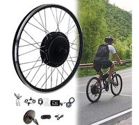 Electric Bike Conversion Kit for Mountain Bike Road Bike, Equipped with a front wheel motor, LED display, and an intelligent controller.
