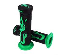 Electric Bike Handlebar Grips 7/8 Inch, TPR Flame Handle Grips for Honda for KAWASAKI for BMW Motorcycle Rubber Hand Grips Pair(Green-Black)