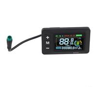 Electric Bike LCD Display, 5 Pin 24V 36V 48V LCD Display with Waterproof Interface Cable for 22.2mm/0.87in Handlebars