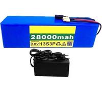 Electric Bike Lithium Battery 48V 28Ah 13S3P Li-Ion Pack with 30A Charger and BMS for Motor Kit Under 1000W