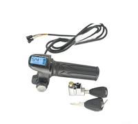 Electric Bike Throttle Grip, Lcd Screen Twist Throttle Accelerator Bike Handle Grips With Led Power Indicator, 48v E-Bike Throttle Handle Grip With Key Knock For Electric Bicycle Scooter