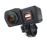 Electric Bike USB Charging with Real Time Temperature Fast Charging Port High Strength Shell for Longevity Double USB Fast for Motorcycles