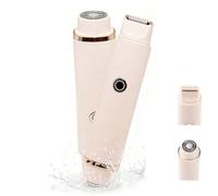 Electric Bikini Trimmer for Women 2 in 1 Rechargeable Lady Shaver with Dual Head, USB Charging Wet & Dry IPX7 Waterproof Hair Remover for Bikini Line Face Legs Underarms and Body Grooming