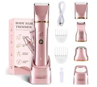 Electric Bikini Trimmer for Women, 3-in-1 IPX7 Waterproof Wet & Dry Body Hair Trimmer, Facial Hair Remover, Rechargeable Hair Removal Kit for Bikini, Underarm, Leg, Arm, Body, Face