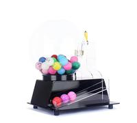 Electric Bingo Game Set, Automatic Ball Selector Machine, Clear Acrylic Shell, 60 or 100 Balls Included, Bingo Lottery Game for Family Parties and Classroom Activities black 100/orange