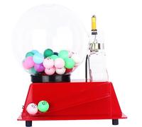 Electric Bingo Game Set, Automatic Ball Selector Machine, Clear Acrylic Shell, 60 or 100 Balls Included, Bingo Lottery Game for Family Parties and Classroom Activities red 60/colors
