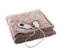 Electric Blanket Double Throw Over Blanket Heated Warm 200x180 cm Washable Beige