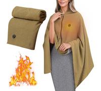 Electric Blanket - Heated Shawl Wraps for Women,Soft Zipper Heated Shawl Wraps Poncho Blanket Hoodie, Fleece Fast Heating Cozy Shawls Winter Warm Scarf,Christmas Decorations Gifts for Womens