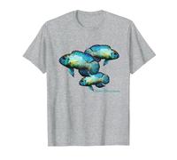 Electric Blue Acara Breeders Dwarf Cichlids Aquarium Fish T-Shirt, Men, Heather Grey, XX-Large
