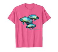 Electric Blue Acara Breeders Dwarf Cichlids Aquarium Fish T-Shirt, Men, Pink Heather, Small
