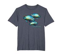 Electric Blue Acara Breeders Dwarf Cichlids Aquarium Fish T-Shirt, Men's Big and Tall, Heather Blue, 4X Tall