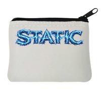 Electric Blue Lightning Text Effect Neoprene Coin Purse Pouch 10x11cm White