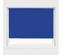 Electric Blue Made To Measure Blackout Roller Blinds Custom Size Thermal Blackout Material Metal Brackets & FIttings 25mm Roller Tube Easy Fit Child Safe Bedroom Office 240cm Width x 160cm Length