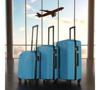 Neo Electric Blue 3 Piece Hard Shell Luggage Suitcase Set, Blue