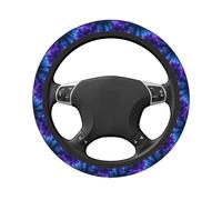 Electric Blue Purple Tie-Dye Pattern Car Stretch Steering Wheel Cover Universal 15 Inch,Anti-Slip Steering Wheel Covers, Breathable For Suvs Trucks