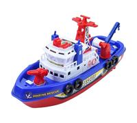 Electric Boat - 25cm Water Spray Ship, Animated Fireboat Toy, Dynamic Music Game, Glowing Vessel | Automatic Sprinkler Marine Plaything For Children Birthday Party Fun
