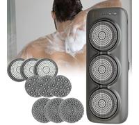 Electric Body Brush, Wall Mounted Back Scrubber 360° Spin Exfoliating Brushes with 3 Types of Brush Heads, 3-Speed Adjustment, for Shower & Deep Cleansing