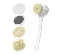 Electric Body Scrub,Electric Back Cleaner For Shower | 3 Levels of Intensity Digital Screen Long Handle Men Women Bathroom Travel Heat Clogged Pores