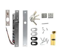 Electric Bolt Lock Mortise Deadbolt, DC12V Aluminum Alloy, Narrow Type for Wood and Glass Door - Circuit Protection, Key Unlock, Durable Design
