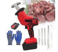 Electric Bone Cutting Machine Handheld Butcher Saw Reciprocating with Rechargeable Battery Spare Blade for Meat Processing Restaurants
