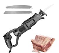 Electric Bone Cutting Machine, Handheld Butcher Saw with 2 Blades, 11 Speed Settings, LED Lighting, High Strength Self-Locking Chuck for Bone and Meat