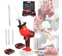 Electric Bone Saw 36V Cordless Reciprocating Saw with 15CM Stainless Steel Blade and 2 Batteries, 0-3000RPM, LED Lighting for Wood, Trees, Metal, PVC Cutting