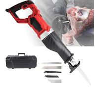 Electric Bone Saw, 4800W Commercial Reciprocating Meat Cutter, Handheld Butcher Bone Saw with Blades, 180°Rotating Body Stepless Speed, for Cutting Frozen Meat Bones Bacon Pork