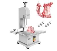 Electric Bone Saw, Commercial Tabletop Meat Bandsaw for Meat Cutting, Adjustable Cutting Thickness 0.04-4in, Height 0.04-8in, Ideal for Frozen Cuts