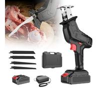 Electric Bone Saw - Fast Cutting Cordless Reciprocating Saw for Metal, Wood, PVC & Multi-Material Cutting with LED Light and Self-Locking Chuck, Includes 2 Blades