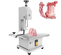 Electric Bone Saw Machine, 1100W Commercial Meat Bandsaw for Cutting Frozen Beef, Pork & Ribs, Stainless Steel Construction, 0.04-4in Thickness, 0.04-8in Height