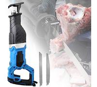 Electric Bone Saw Machine 1300W, Commercial Meat Bandsaw Cutter for Chicken, Fish, Trotter, Beef - 24cm Saw, 0-2800 RPM, Includes Toolbox