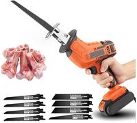Electric Bone Saw Machine for Cutting Meat and Bones - Handheld Butcher Saw with Saw Blades, Electric Reciprocating Saw for Home Butchery