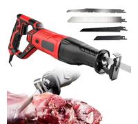 Electric Bone Saw Machine - Reciprocating Saw for Meat Cutting, 0-3000rpm Handheld Tool, Includes 4 Saw Blades for Spare Ribs and Other Cuts