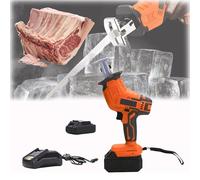 Electric Bone Saw - Portable Durable Reciprocating Cutting Machine for Frozen Meat, Handheld Commercial and Home Use, Includes 2 Batteries