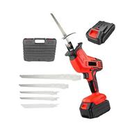 Electric Bone Saw - Reciprocating Commercial Butcher Saw for Meat and Fish Cutting, Includes 4 Blades and Storage Box with 1 Battery