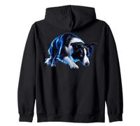 Electric Border Collie Bowling Dog Striker Zip Hoodie