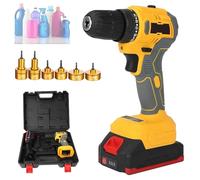 Electric Bottle Capping Machine,Hand-Held Screw Capper with 6 Screwing Heads, 350-1350 RPM Adjustable, LED Lighting, 21-Speed Torque Adjustment, for 10-50mm Bottle Caps