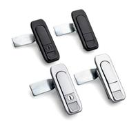 Electric Box Hardware Panel Cam Lock Push Button Cabinet Locks Switch Cabinet Door Lock Fire Hydrant Handle Cabinet Lock 1Pcs(Black w Key)