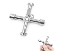 Electric Box Key,4 Way Utility Square Triangle Gas Meter Cupboard,Panel Access Service Cabinet Household Hexagon Multifunction Universal Key for Tap Loft Electrical Valve Junction Utilities Opening