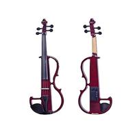 Electric Box Violin Solid Wood Electroacoustic Electronic Violin Playing Performance Musical Instrument (Color : Crimson)