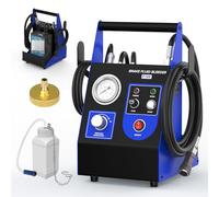 Electric Brake Bleeder Kit 220V Automatic Brake Fluid Bleeder Machine，Bubble Free Filling，0.5-2.5Bar Adjustable Pressure，One Person Operation with 52mm Adapter & 1L Bottle for Brake & Clutch Bleeding