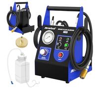 Electric Brake Bleeder Kit, F109 Brake Fluid Exchanger Machine 0.7~2.5 Bar Vacuum Brake Pressure Bleeder One Person Pneumatic Fluid Extractor Tool with 52mm Master Cylinder Adapter&1L Waste Oil Bottle