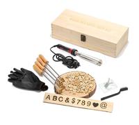 Electric Branding Iron Stamp Making Set, Branding Iron for Wood Leather Meat Bread Branding Tool Including 44pcs Copper Stamps 1inch A-Z Alphabets, 0-9 Numbers and 8 Symbols (Gold)