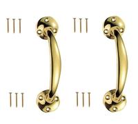 Electric Brass Bow Pull Handles with Screws 150mm Victorian Bow Shaped Handle for Furniture or Sash Window Frames Cabinet Drawer Cupboard Knobs 2 Pack.