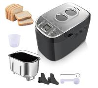 Electric Bread Maker, 15-in-1 Programmable Digital Bread Machine with 15h Timer and Nonstick Ceramic Pan for Gluten-Free, Dough, Sourdough, Yogurt