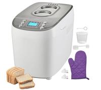 Electric Bread Maker with 15-in-1 Functions, Programmable Digital Machine with 15 Hour Timer, Nonstick Ceramic Pan for Gluten Free Dough and Yogurt