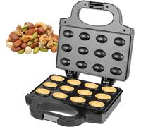 Electric Breakfast Maker Maker with Non-Stick Plates, Muffin Maker, Toastie Machine, Round Iron, Pancake Grill & Adjustable Temperature Control - 750W