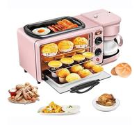 Electric Breakfast Station with Cooking Plate, Baking Area, Coffee Maker, Temperature Control, Timer for Kitchen